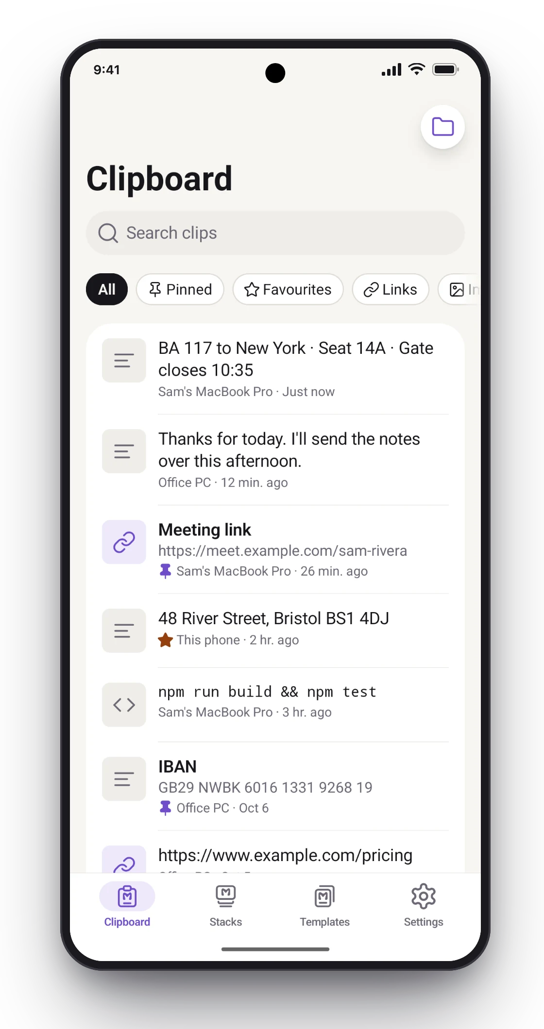 Memorafy on Android: searchable saved clips, pinned links and favourites